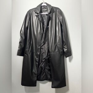 Fashion Nova New Women's Black Faux Leather Coat NWT